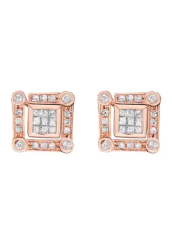 Effy® Sales Shop 51 Outlet 🤩 14K Rose Gold Diamond Diversa Earrings by Effy® 😀