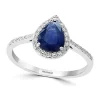 Hot Sale 🎁 1/6 ct. t.w. Diamond and 1.05 ct. t.w. Sapphire Ring in 14K White Gold by Effy® 🎉