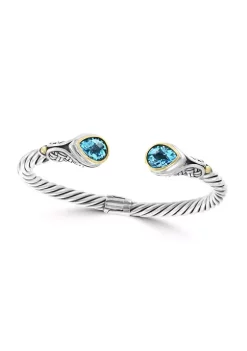 Effy® Sales Shop 39 Budget 😍 Blue Topaz Bangle Bracelet in 18K Sterling Silver by Effy® 😀
