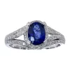 Coupon ✨ 1/3 ct. t.w. Diamond and 1.42 ct. t.w. Sapphire Ring in 14K White Gold by Effy® 🛒