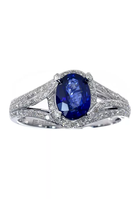 Coupon ✨ 1/3 ct. t.w. Diamond and 1.42 ct. t.w. Sapphire Ring in 14K White Gold by Effy® 🛒 1 Coupon ✨ 1/3 ct. t.w. Diamond and 1.42 ct. t.w. Sapphire Ring in 14K White Gold by Effy® 🛒