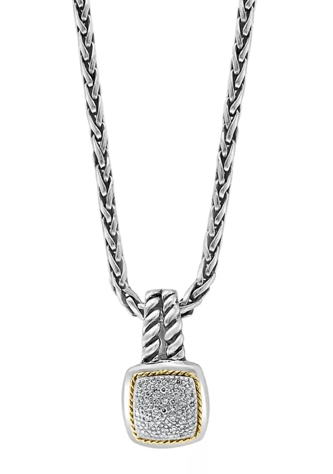 Cheap 🛒 Sterling Silver/18K Yellow Gold Diamond Pendant Necklace by Effy® ⭐ 2 Cheap 🛒 Sterling Silver/18K Yellow Gold Diamond Pendant Necklace by Effy® ⭐ - Image 2