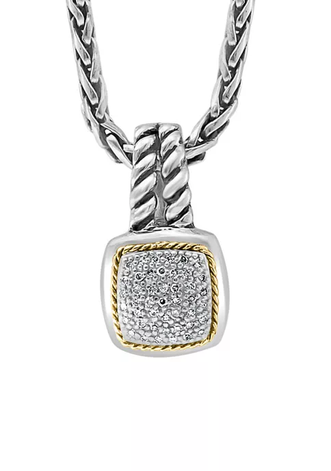 Cheap 🛒 Sterling Silver/18K Yellow Gold Diamond Pendant Necklace by Effy® ⭐ 4 Cheap 🛒 Sterling Silver/18K Yellow Gold Diamond Pendant Necklace by Effy® ⭐ - Image 4