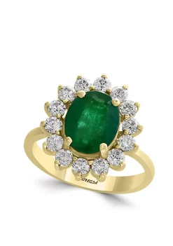 Best Sale ⭐ 14k Yellow Gold Emerald And Diamond Ring by Effy® 🔔