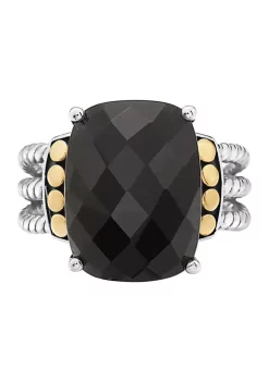 New ⭐ 9.85 ct. t.w. Black Onyx Ring in 14k Yellow Gold and Sterling Silver by Effy® 🌟 -Effy® Sales Shop Belk 680
