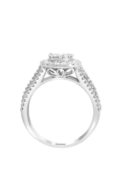 Best deal ⭐ 1.94 ct. t.w. Round and Baguette Diamond Cluster Ring in 14k White Gold by Effy® 🧨 -Effy® Sales Shop Belk 693