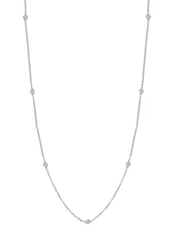 Outlet 🔔 1/4 ct. t.w. Diamond Station Necklace in Sterling Silver by Effy® 🌟