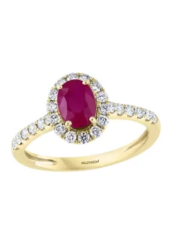 Best reviews of 😉 1/2 ct. t.w. Diamond and 1 ct. t.w. Ruby Ring in 14K Yellow Gold by Effy® 👍
