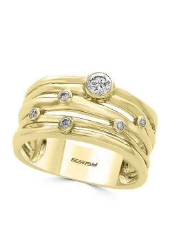 Discount 👍 14K Yellow-Gold Scattered Diamond Band Ring by Effy® 👏