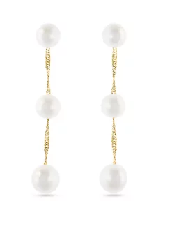 Promo 😉 Freshwater Pearls Linear Drop Earrings in 14K Yellow Gold by Effy® ⌛