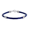 Best reviews of ✨ Men's Sterling Silver and Blue Leather Bracelet by Effy® 👍