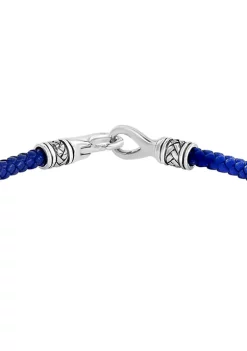Best reviews of ✨ Men's Sterling Silver and Blue Leather Bracelet by Effy® 👍 -Effy® Sales Shop Belk 717