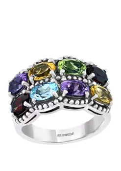 Coupon ✨ 4.5 ct. t.w. Amethyst, Blue Topaz, Citrine, Garnet and Peridot Ring in Sterling Silver over 18k Yellow Gold by Effy® 🧨
