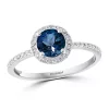 Budget 🔔 1/6 ct. t.w. Diamond and 1 ct. t.w. London Blue Topaz Ring in 14K White Gold by Effy® ⌛