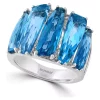 Promo 🛒 1/10 ct. t.w. Diamond and 12.5 ct. t.w. Blue Topaz Ring in 14K White Gold by Effy® 🎁