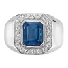 Hot Sale 💯 Men's Sterling Silver 4.71 ct. t.w. London Blue and White Sapphire Ring by Effy® 🥰