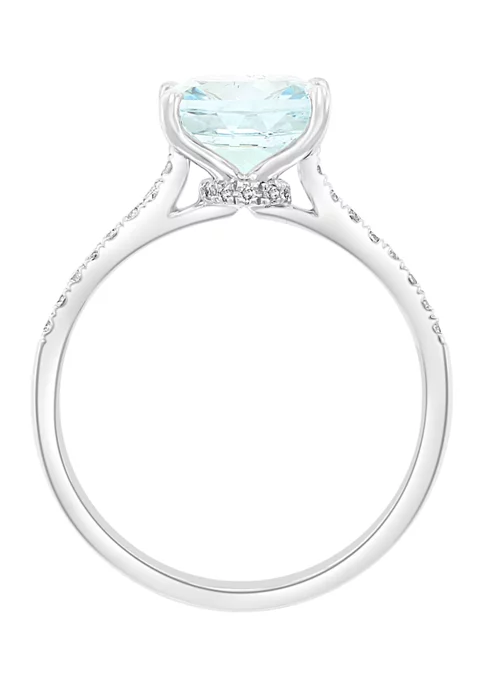 Promo ❤️ 1.9 ct. t.w. Aquamarine and 1/8 ct. t.w. Diamond Ring in 14k White Gold by Effy® 🎁 3 Promo ❤️ 1.9 ct. t.w. Aquamarine and 1/8 ct. t.w. Diamond Ring in 14k White Gold by Effy® 🎁 - Image 3