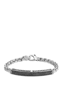 Promo 💯 Men's 5.0 ct. t.w. Black Sapphire Bracelet in Sterling Silver by Effy® 🧨