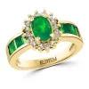 Best reviews of 🎉 1/4 ct. t.w. Diamond and 1.52 ct. t.w. Emerald Ring in 14K Yellow Gold by Effy® 🧨