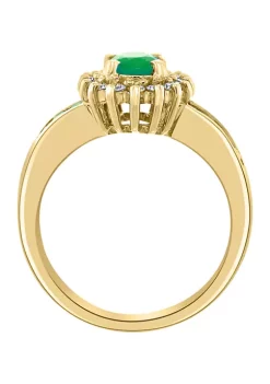 Best reviews of 🎉 1/4 ct. t.w. Diamond and 1.52 ct. t.w. Emerald Ring in 14K Yellow Gold by Effy® 🧨 -Effy® Sales Shop Belk 805