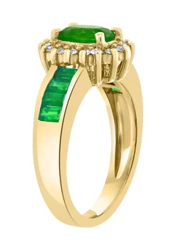 Best reviews of 🎉 1/4 ct. t.w. Diamond and 1.52 ct. t.w. Emerald Ring in 14K Yellow Gold by Effy® 🧨 -Effy® Sales Shop Belk 806
