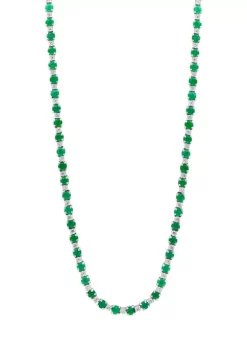 Brand new ⌛ Diamond and Natural Emerald Necklace in Sterling Silver by Effy® ✨ -Effy® Sales Shop Belk 811