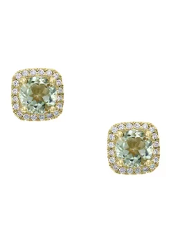 Deals ⭐ 1/5 ct. t.w. Diamond and 1.63 ct. t.w. Green Amethyst Earrings in 14K Yellow Gold by Effy® 🧨 -Effy® Sales Shop Belk 818