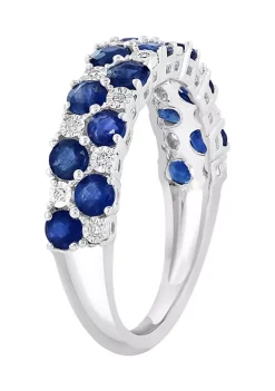 Buy 😍 Diamond and Natural Sapphire Ring in Sterling Silver by Effy® 🔔 -Effy® Sales Shop Belk 861