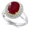 Wholesale ⭐ 14K White & Yellow Gold Diamond and Natural Ruby Ring by Effy® 🤩