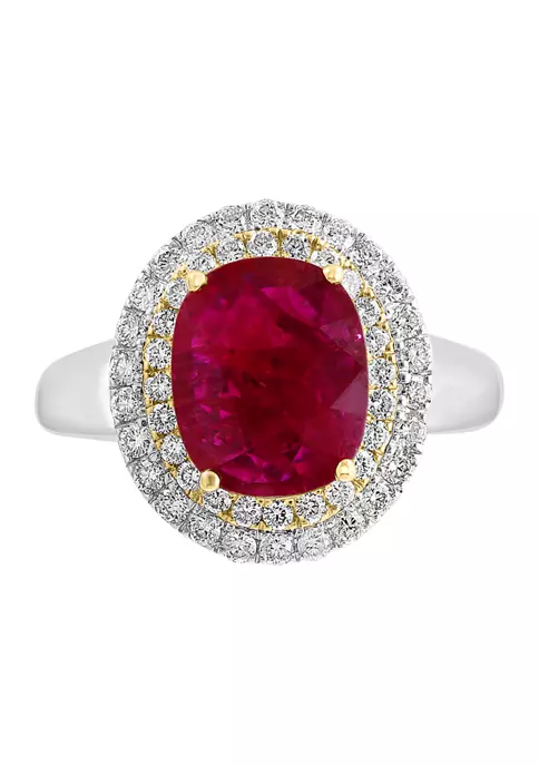 Wholesale ⭐ 14K White & Yellow Gold Diamond and Natural Ruby Ring by Effy® 🤩 2 Wholesale ⭐ 14K White & Yellow Gold Diamond and Natural Ruby Ring by Effy® 🤩 - Image 2