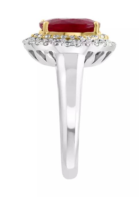 Wholesale ⭐ 14K White & Yellow Gold Diamond and Natural Ruby Ring by Effy® 🤩 4 Wholesale ⭐ 14K White & Yellow Gold Diamond and Natural Ruby Ring by Effy® 🤩 - Image 4