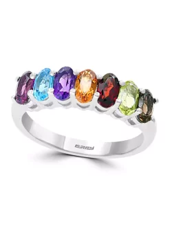 Discount ⭐ 1.66 ct. t.w. Multicolored Gemstone Ring in Sterling Silver by Effy® ✔️