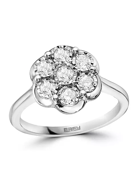 Promo 🎁 Sterling Silver 1/2 ct. t.w. Diamond Miracle Set Ring by Effy® 👏 5 Promo 🎁 Sterling Silver 1/2 ct. t.w. Diamond Miracle Set Ring by Effy® 👏 - Image 5