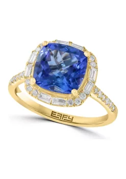 Hot Sale ✔️ 14K Yellow Gold Diamond and Tanzanite Ring by Effy® 🔔