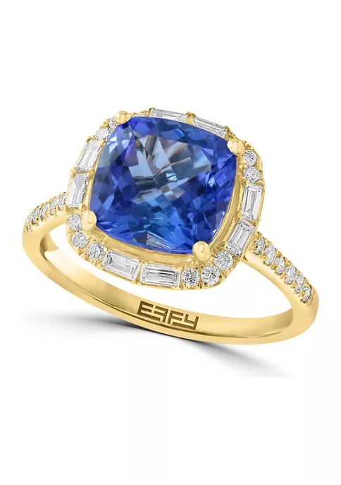 Hot Sale ✔️ 14K Yellow Gold Diamond and Tanzanite Ring by Effy® 🔔 1 Hot Sale ✔️ 14K Yellow Gold Diamond and Tanzanite Ring by Effy® 🔔