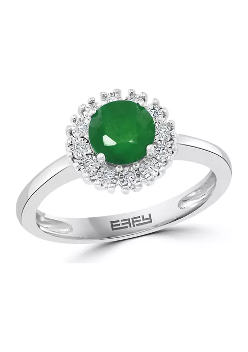 Top 10 😉 3/4 ct. t.w. Natural Emerald and 1/10 ct. t.w. Diamond Ring in Sterling Silver by Effy® 🧨 1 Top 10 😉 3/4 ct. t.w. Natural Emerald and 1/10 ct. t.w. Diamond Ring in Sterling Silver by Effy® 🧨