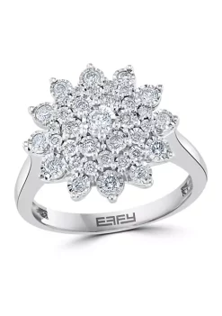 Wholesale 🤩 1/2 ct. t.w. Diamond Cluster Ring in Sterling Silver by Effy® ⭐ -Effy® Sales Shop Belk 926