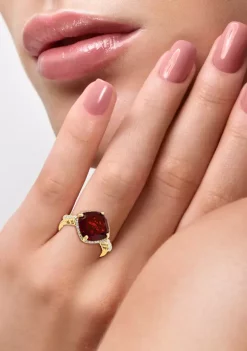 Best deal 👏 1/5 ct. t.w. Diamond and 6.2 ct. t.w. Garnet Ring in 14K Yellow Gold by Effy® 🎁 -Effy® Sales Shop Belk 939
