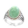Outlet 🌟 Sterling Silver 18K Yellow Gold Oval Jade Ring by Effy® 🛒