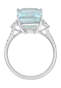 Top 10 🧨 1/5 ct. t.w. Diamond and 6.15 ct. t.w. Aquamarine Ring in 14K White Gold by Effy® 😀 -Effy® Sales Shop Belk 96