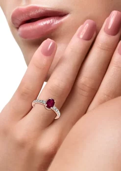 Buy 😀 1/4 ct. t.w. Diamond and 1/2 ct. t.w. Ruby Ring in 14K Rose Gold by Effy® ✔️ -Effy® Sales Shop Belk 965