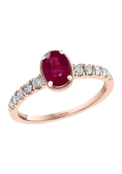 Buy 😀 1/4 ct. t.w. Diamond and 1/2 ct. t.w. Ruby Ring in 14K Rose Gold by Effy® ✔️ -Effy® Sales Shop Belk 966