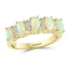 Cheap ✔️ 1/5 ct. t.w. Diamond and 1 ct. t.w. Opal Ring in 14K Yellow Gold by Effy® 🥰