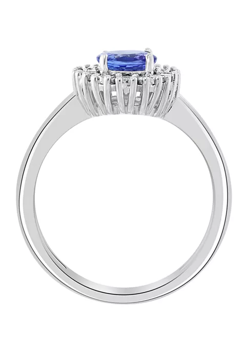 Outlet 😀 3/4 ct. t.w. Natural Tanzanite and 1/10 ct. t.w. Diamond Ring in Sterling Silver by Effy® ⭐ 3 Outlet 😀 3/4 ct. t.w. Natural Tanzanite and 1/10 ct. t.w. Diamond Ring in Sterling Silver by Effy® ⭐ - Image 3